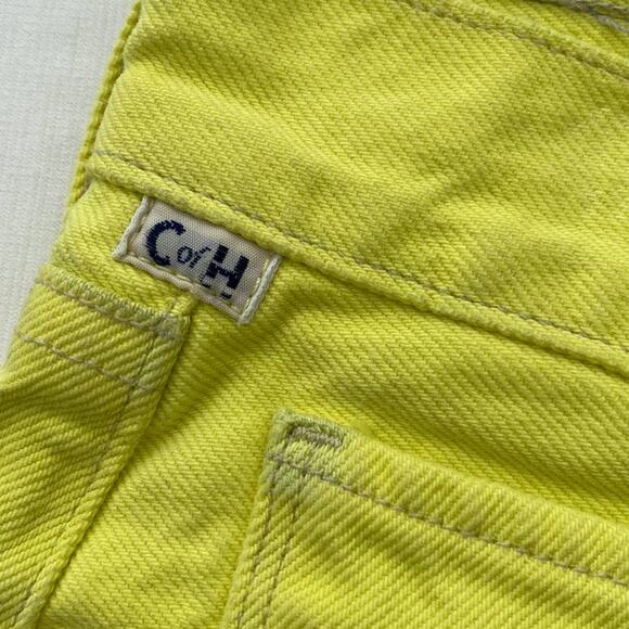 New Citizens of Humanity Blaze Yellow Frayed Hem Jean Denim Mini Skirt Sz 27 - Picture 11 of 12